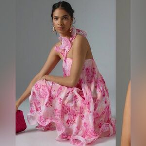 Anthropologie Floral Halter swing Dress